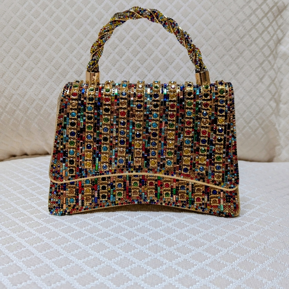Elegant Multicolor Rhinestone Handbag - Picture 7 of 13